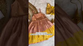 Peach colour semi banarasi silk Frock amp sleeves jocket ethnickidswear fashion [upl. by Adnilev176]