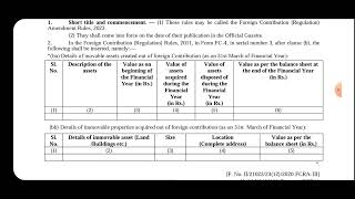 Amendment in FCRA return FC4 MHA notification dated 22nd Sept 2023 [upl. by Nioe]