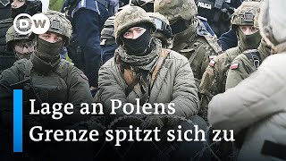 Spannungen an der Grenze zwischen Polen und Belarus verschärfen sich  DW Nachrichten [upl. by Ahsitniuq438]