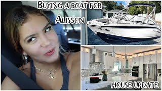 BUYING A BOAT FOR ALISSON  HUGE HOUSE UPDATE kitchen  garage  VLOG1161 [upl. by Russon420]