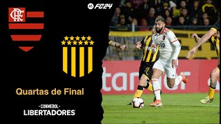 Quartas de Final Libertadores 2024 Flamengo vs Peñarol  Jogo de Ida FC24 [upl. by Nylisoj478]