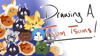 Clouded Moon Warped and other characters as Tsum Tsums quotDrawing a quot [upl. by Adnohsat]