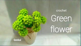 Crochet flower Green flower crochet for decorating crochetflower tutorial crochet [upl. by Nodyl]