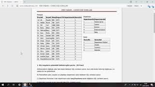 SQL Vize Soru Çözümleri  1 Celal Bayar Üniversitesi Akhisar MYO [upl. by Polinski]