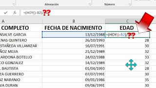 😱Como CALCULAR LA EDAD Con Fecha De Nacimiento en Excel FÁCIL Y RÁPIDO [upl. by Atteiluj]