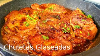 Chuletas Glaseadas  Receta fácil y rápida  Glazed Pork Chops [upl. by Eimme443]