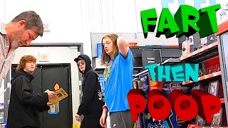 FARTING then POOPING on the FLOOR FART PRANK [upl. by Namajneb836]