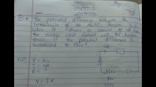 Electricity ll Numerical 4  The potential difference between the terminals of an electric heater [upl. by Devitt]