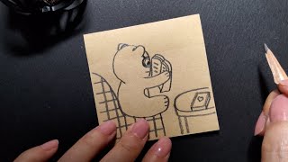 ASMR 그림멍12  soft ASMR  drawing  no talking  사각사각 종이 [upl. by Aiki]