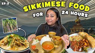 Eating Sikkimese Food for 24 Hours  Breakfast to Dinner in GANGTOK  Nimtho Local Market amp more [upl. by Ydnil497]