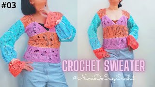 Easy Crochet Tutorial Crochet Butterfly Sweater part 3 crochet easycrochet howtocrochet [upl. by Lakim589]