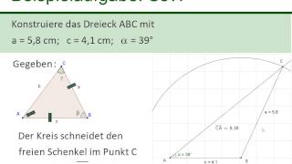 Dreiecke konstruieren  Kongruenzsatz SsW [upl. by Nahte]