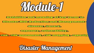 Definition and meaning of key terms in Disaster Risk Reduction and Management Part1 [upl. by Ttreve602]