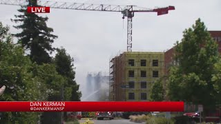 Massive Redwood City fire destroys building prompts evacuations [upl. by Samson]