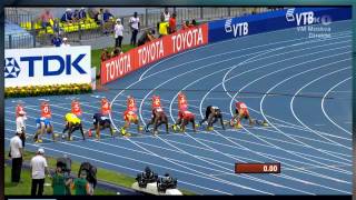 Moscow 2013 100M Men Heat 5 IAAF World Championship [upl. by Evander]