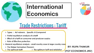 Trade restrictions  Tariff  International Economics [upl. by Siocnarf971]