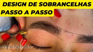 Design de Sobrancelha Passo a Passo  Eyebrows Threading  Curso de Design de Sobrancelhas [upl. by Jodie]