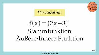 150  Stammfunktion einer Potenzfunktion  Kettenregel  Verständnis  Mathe in einer Minute [upl. by Behnken620]