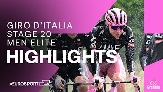 CYCLING MASTERCLASS 🤩  Giro DItalia Stage 20 Race Highlights  Eurosport Cycling [upl. by Oivlis799]