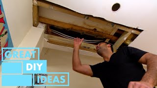 How to Patch and Repair a Hole in the Ceiling  DIY  Great Home Ideas [upl. by Anrehs]