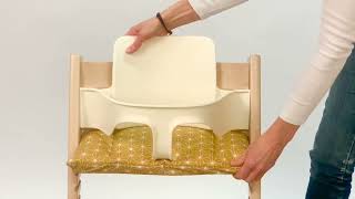 How to install the Tripp Trapp cushion Baby Set and Tray Table Tripp Trapp Sitzkissen Anleitung [upl. by Ycnalc]