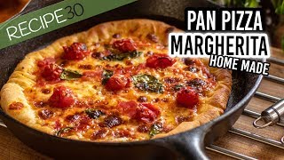 Margherita style pan pizza completely made from scratch using one pan [upl. by Oiram]