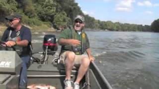 Flying Silver Carp on Wabash River in Indiana [upl. by Atarman]