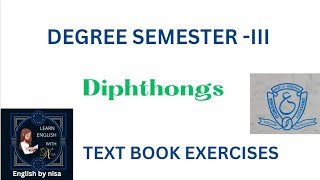 Diphthongs Text book exercises Degree III semester  Osmania University [upl. by Kristina]