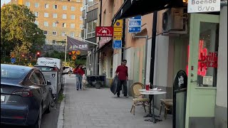 Swedish streets Frejgatan Stockholm Quiet everyday life on 14 km residential street 4K [upl. by Eelnyl986]