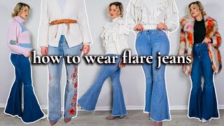 HOW TO STYLE YOUR FLARE JEANS THIS WINTER  FLARE JEANS OUTFIT IDEAS FOR CURVY WOMEN 2020 [upl. by Dorisa]