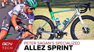 Peter Sagans Aluminium Race Bike  Specialized Allez Sprint Disc [upl. by Bondie]