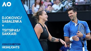 DjokovicSabalenka v TsitsipasSakkari Full Match  Australian Open 2024 Exhibition [upl. by Mcarthur]