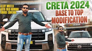 CRETA 2024 BASE TO TOP MODIFICATIONCRETA 2024 E VARIANT MODIFIED [upl. by Leonteen]