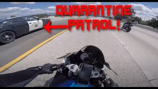 Bikers Caught SPEEDING During Quarantine amp RUN  Bikes VS Cops 55 [upl. by Ymmik]