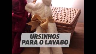 Dobrar toalha em forma de ursinho para o lavabo DIY VixDIY [upl. by Anij170]