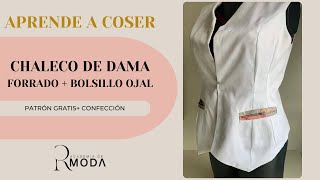 Cómo coser un chaleco forrado Cómo hacer bolsillo ojal facil y rapido con maquina casera [upl. by Airretnahs]