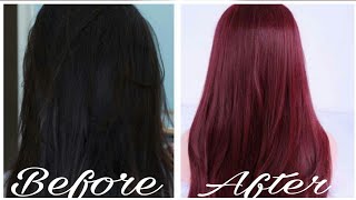 LOreal Magenta Red Hair Colour  How To Dye Dark Hair Without Using Bleach [upl. by Nedroj]