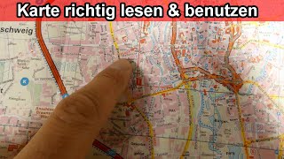 Landkarte  Straßenkarte  Stadtplan richtig lesen amp Karte richtig einnorden  Anleitung [upl. by Akihc]