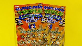 SOOD 1398 TWO 20 5M TRIPLE MATCH FL Lottery Scratch Tickets [upl. by Brose]