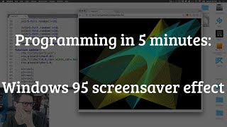 Programming in 5 minutes remaking “Mystify Your Mind” Windows 95style screensaver effect [upl. by Dduj]