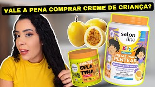 COMPREI CREME COM MARACUJA DA SALON LINE KIDS E USEI PELA PRIMEIRA VEZ [upl. by Anrapa]