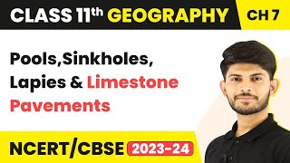 PoolsSinkholes Lapies and Limestone Pavements  Landforms and Their Evolution  Class 11 Geography [upl. by Aubrette]