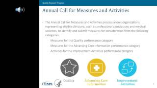 MACRA Meritbased Incentive Payment System Annual Call for Measures and Activities 21617 [upl. by Zelma]