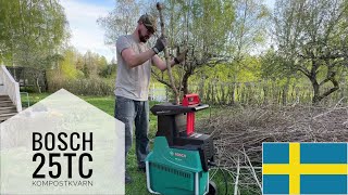 Bosch AXT 25 TC kompostkvarn test med syren och recension [upl. by Sitruk]