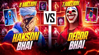 Decor Bhai vs Hakson Bhai 🔥 Collection vs With Decor gaming 😱 Who will win  Garena free fire Max [upl. by Paynter]