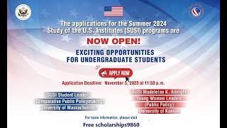 Study of the USA Institutes SUSI Program 2024 For Undergraduate Students [upl. by Bamby122]