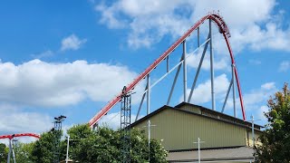 Thunder Striker  BampM Hyper Coaster  Front Seat POV  Carowinds 2024 [upl. by Illoh100]