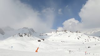 Sunny day skiing BLUE LAC with son GoPro HD POV  Tignes ski resort  Apr 2023 [upl. by Ready]