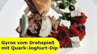 044  Gyros vom Drehspieß mit QuarkJoghurtDip  Gyros vom Iberischen Duroc [upl. by Eniamrehc231]