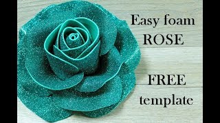 Foam flowers tutorial  DIY Glitter Foam sheet craft ideas  Foam roses  Goma eva [upl. by Leay953]